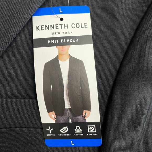 NEW Kenneth Cole Men's L Black Stretch Suit Jacket Blazer Unlined - Picture 9 of 12